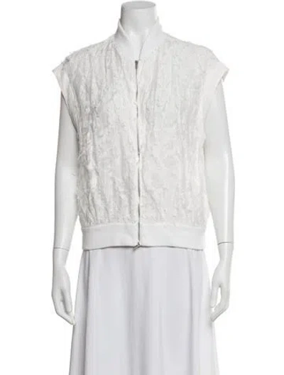 Pre-owned Peserico Sleeveless Top In White