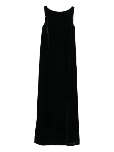 Peserico Sleeveless Velvet Maxi Dress In Black