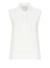 Peserico Sleek Trapezoid Polo Shirt With Masculine Collar In White
