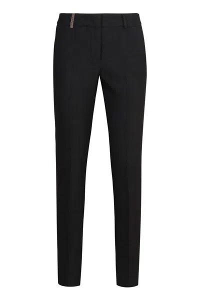 Peserico Belt-loops Trousers In Black