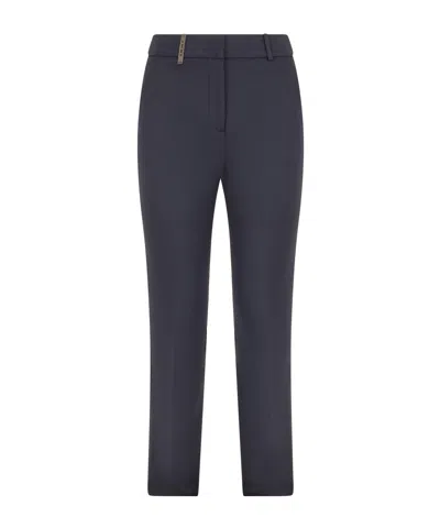 Peserico Slim Fit Casual Pants In Blue