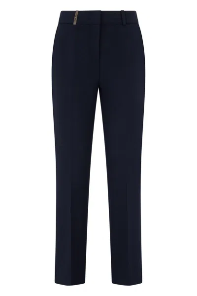 Peserico Slim Fit Chino Trousers In Blue