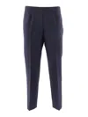 Peserico Slim-fit Tailored Trousers With Side Zipper Closure In Blue
