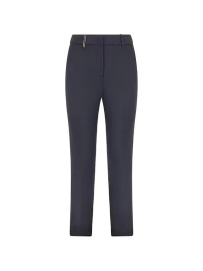 Peserico Slim Trousers In Blue