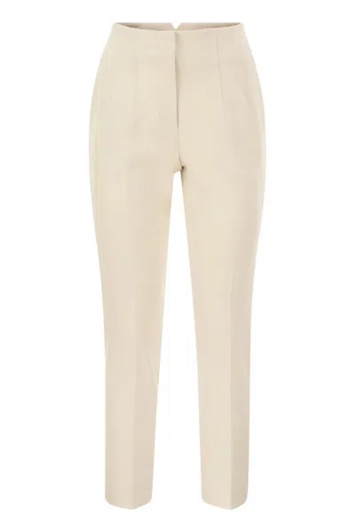 Peserico Stitched-crease Slim-leg Trousers In Neutral