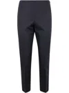 Peserico Compact Canvas Cotton Viscose Stretch Trousers In Blue