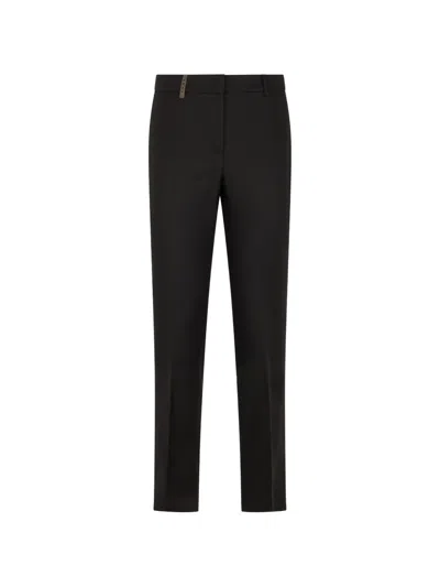 Peserico Slit-hem Trousers In Black