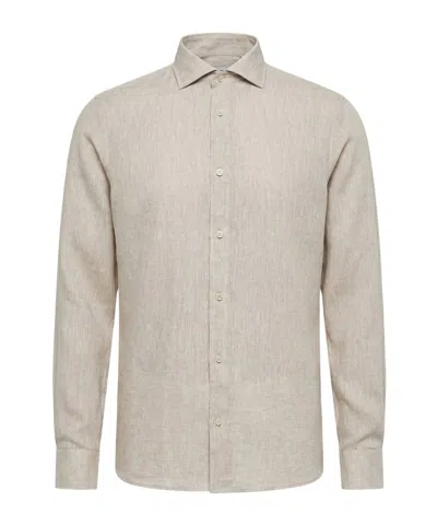 Peserico Slub Pure Linen Shirt In Multi