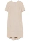 Peserico Slub-texture Midi Dress In Neutrals