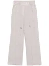 Peserico Slub-texture Trousers In Neutrals