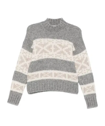PESERICO SNOWFLAKE-STRIPED SWEATER