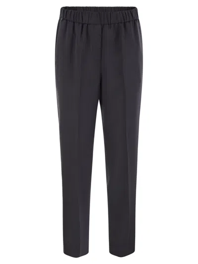 PESERICO SOFT PANTS MADE OF STRETCH VISCOSE TECHNICAL CANVAS
