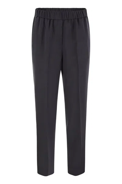 PESERICO PESERICO SOFT PANTS MADE OF STRETCH VISCOSE TECHNICAL CANVAS
