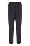 Peserico Soft Pants Made Of Stretch Viscose Technical Canvas In Black