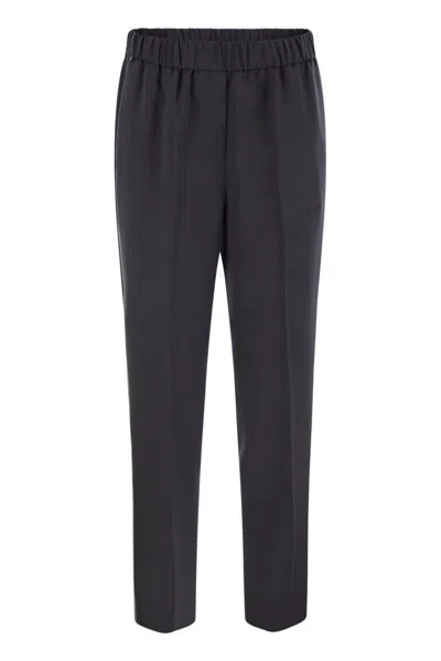 PESERICO PESERICO SOFT PANTS MADE OF STRETCH VISCOSE TECHNICAL CANVAS