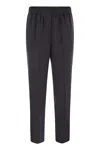 Peserico Soft Pants Made Of Stretch Viscose Technical Canvas In Blue