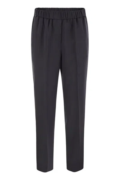 PESERICO PESERICO SOFT PANTS MADE OF STRETCH VISCOSE TECHNICAL CANVAS