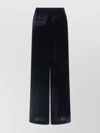 Peserico Soft Touch Velvet Trousers Featuring Pockets In Black