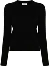 Peserico Soft Wool Blend Tricot Sweater In Black