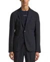 Peserico Solid Regular Fit Suit Jacket In Blue