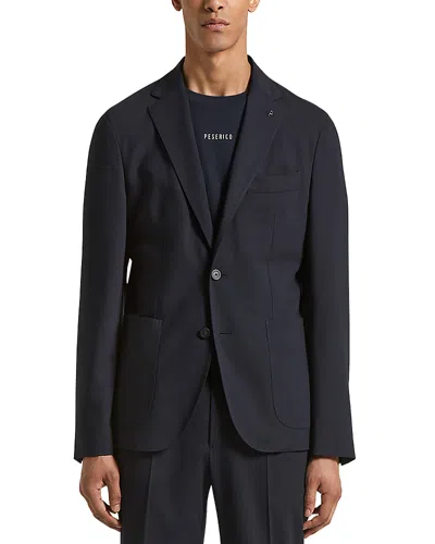 Peserico Solid Regular Fit Suit Jacket In Blue