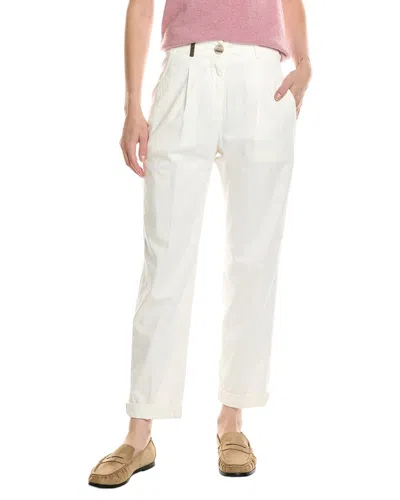 Peserico Solid Trouser In White