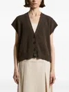 Peserico Speckled-effect Short-sleeves Cardigan In Brown