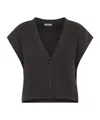 Peserico Speckled-effect Short-sleeves Cardigan In Brown