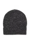Peserico Speckled Knit Beanie In Gray