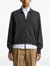 Peserico Speckled-pattern Collared Cardigan In Gray