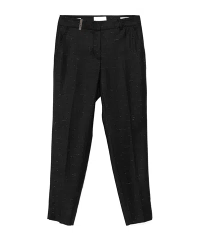 Peserico Speckled Trousers In Gray