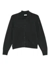 Peserico Speckled-pattern Collared Cardigan In Black