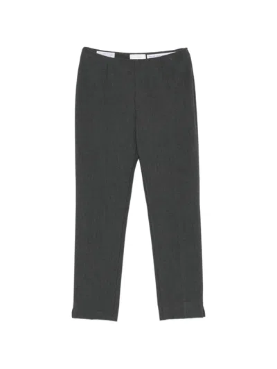 Peserico Split-hem Cropped Trousers In Gray