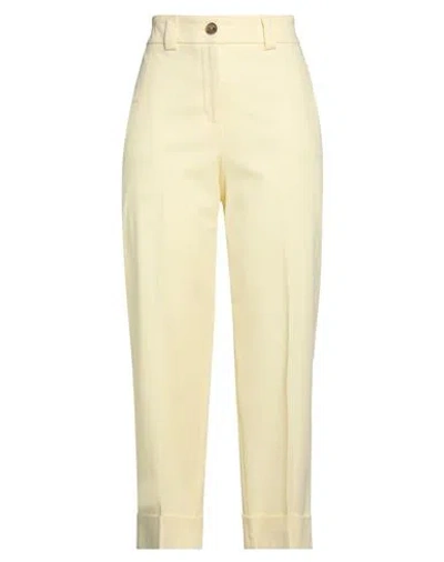 Peserico Sport Woman Pants Pastel Yellow Size 6 Cotton, Elastane