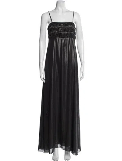 Pre-owned Peserico Square Neckline Long Dress In Gray