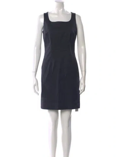 Pre-owned Peserico Square Neckline Mini Dress In Blue