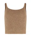 Peserico Squared-neckline Sleeveless Top In Brown