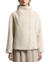 Peserico High-neck Asymmetrical-fastening Coat In Neutral
