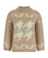 Peserico Sequin Embellished Textured Knit Sweater In Brown