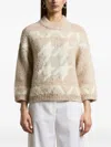 Peserico Star-pattern Sweater In Neutral