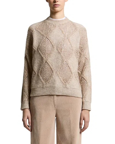 Peserico Stockinette Stitch Crewneck Sweater In Neutral