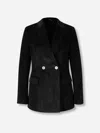 Peserico Collared Long-sleeved Suit Jacket In Black