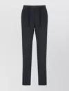 Peserico Straight Cotton Trousers Elastic Waist In Black
