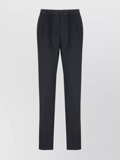 PESERICO STRAIGHT COTTON TROUSERS ELASTIC WAIST