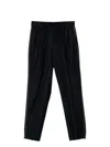 Peserico Elastic-waistband Side-stripe Trousers In Black