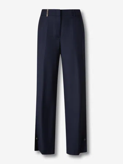 Peserico Straight Dress Trousers In Blue