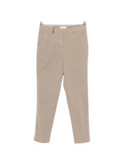 Peserico Straight-hem Trousers In Neutral