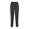 Peserico Straight-leg Brown Virgin Wool Pants With Lurex Details In Brown