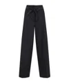 Peserico High-waisted Wide-leg Trousers With Self-tie Belt In Black