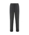 Peserico Cropped Pants In Wool Blend In Black